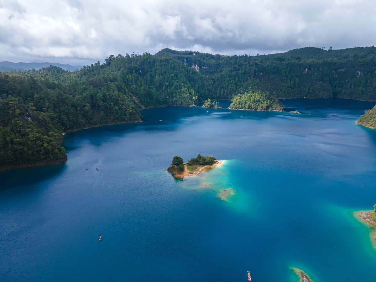 Montebello Lagoons National Park from a drone.