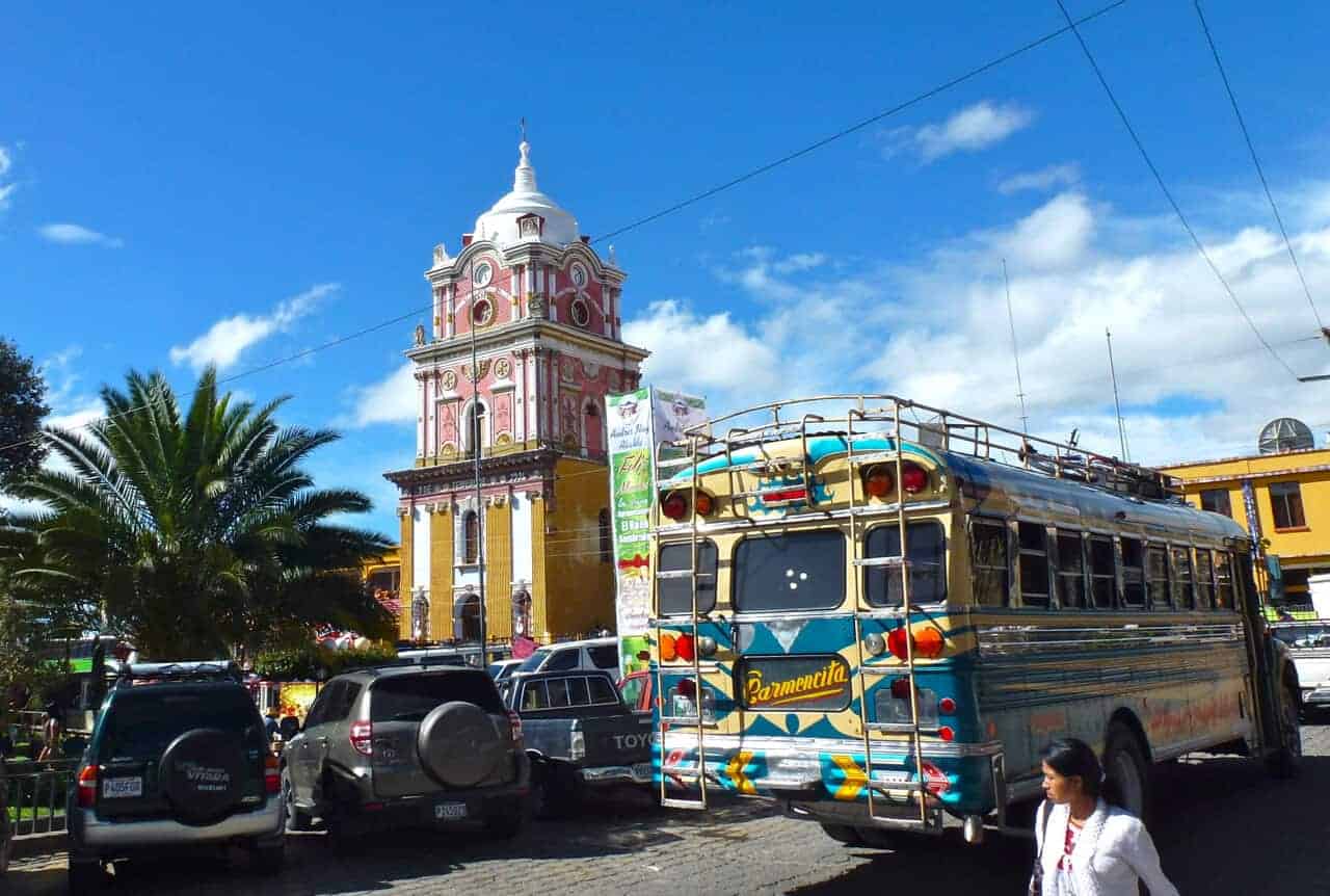 Chicken bus in Solola Guatemala
