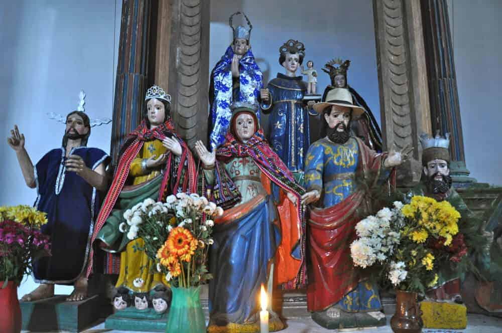 Statues of saints in Concepcion Solola Guatemala