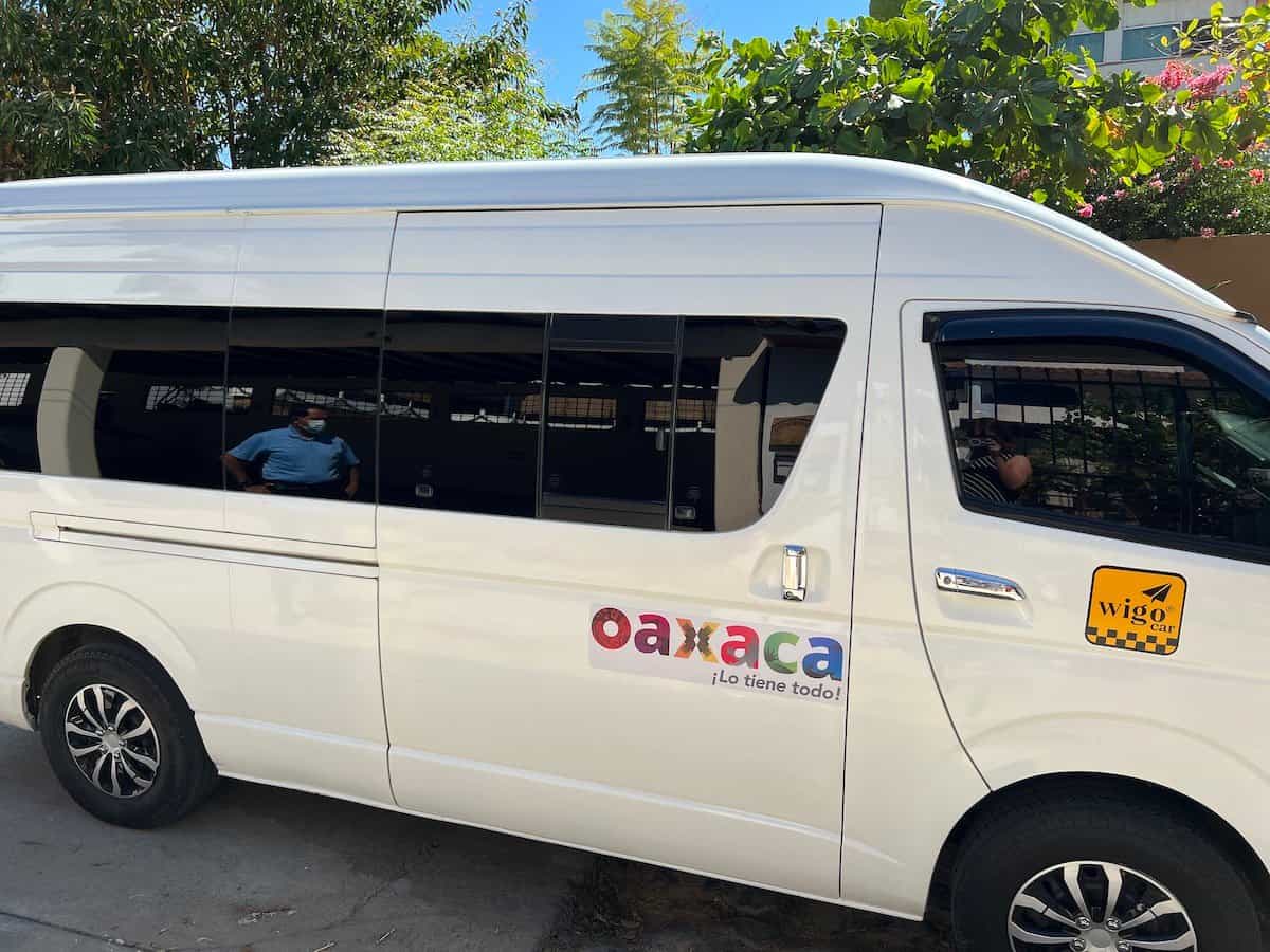 Oscar Flores shuttle van in Puerto Escondido. 