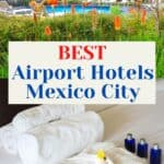 Collage of two hotels at Mexico City International Airport. t