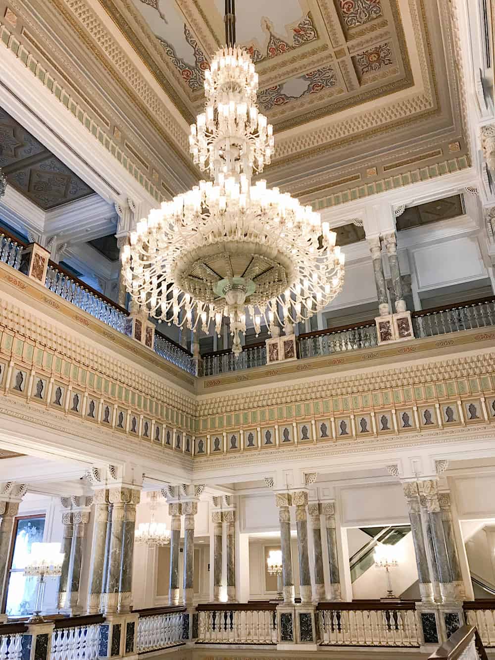 Chandelier within the Cirigan Palace Istanbul. 