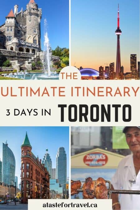Collage of Toronto attractions with text overlay for Pinterest.