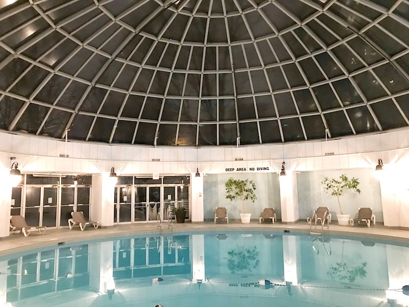 Swimming pool at Toronto Don Valley Hotel and Suites Budget Hotel.