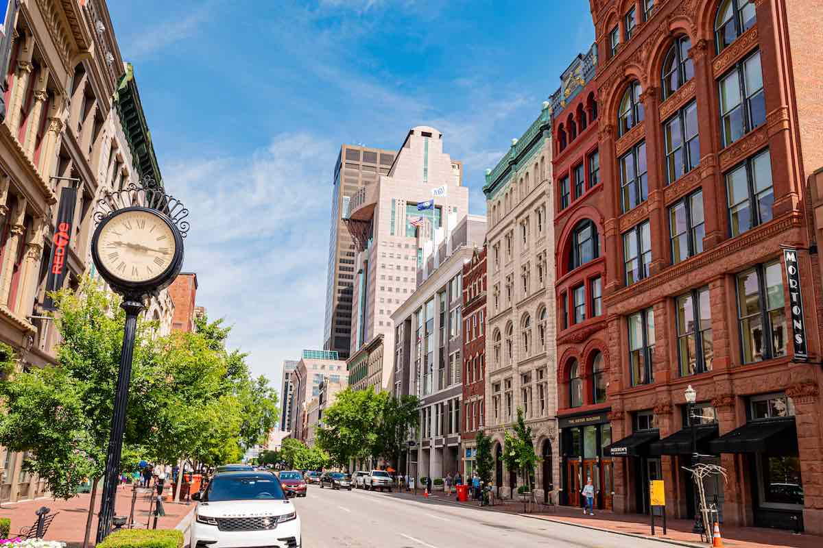 Street scene in downtown Louisville Kentucky.