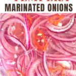 A bowl of siboyo tempera marinated onion condiment.