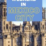 Cathedral in Mexico City with Pinterest text overlay.