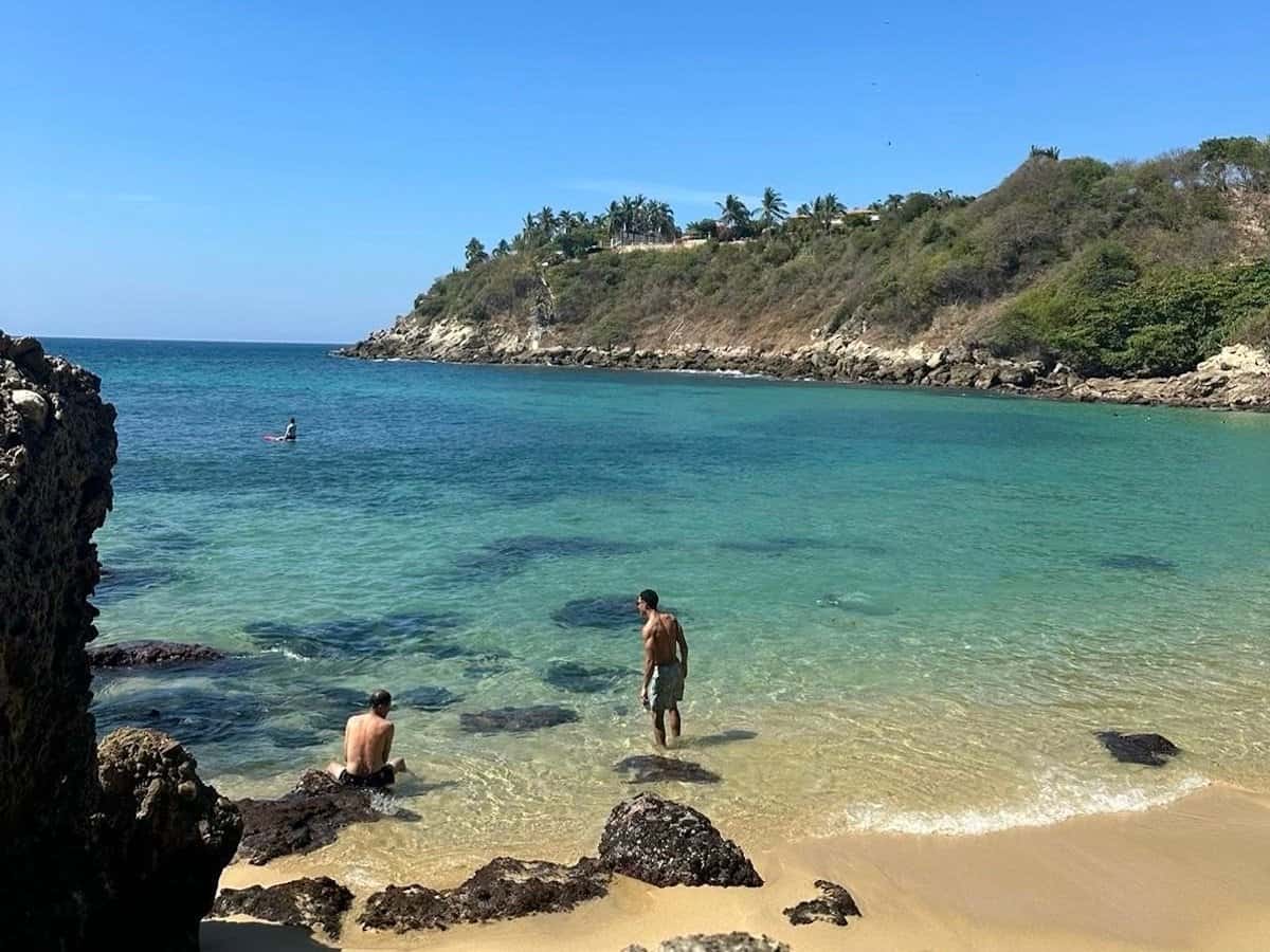 A close-up of Playa Carrizalillo a good swimming beach.