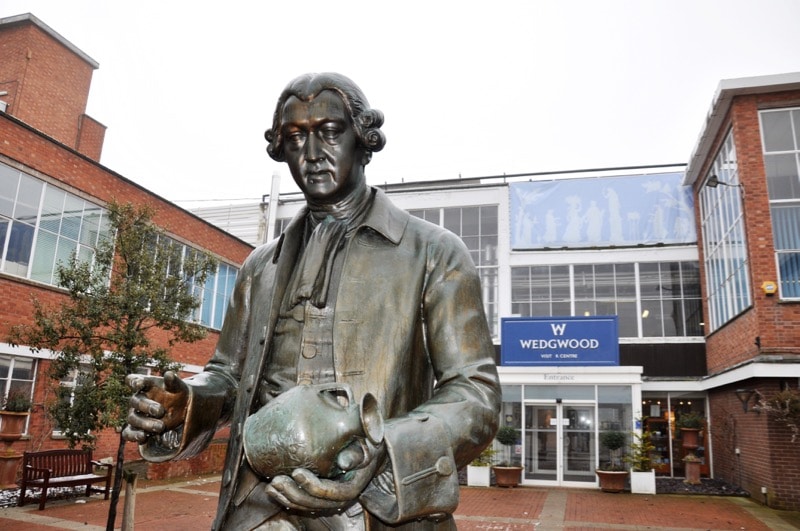 Statue of Josiah Wedgwood founder of Wedgwood at Wedgwood Museum.