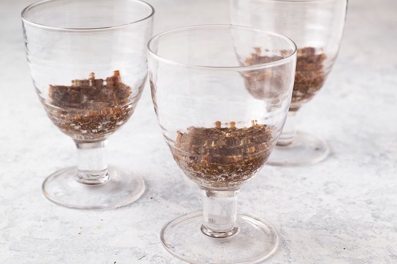 Medjool dates and walnuts as a base for panna cotta