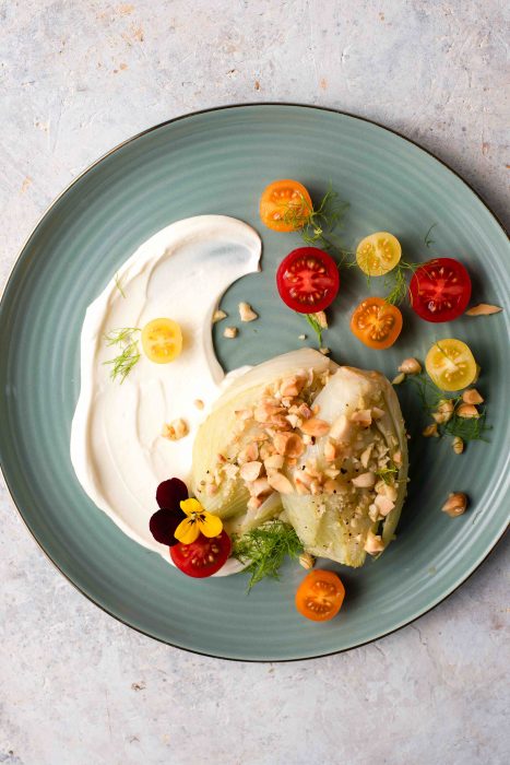 Fennel au Gratin with Almonds and Ricotta Forte