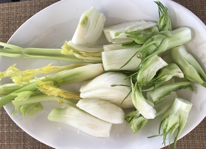 Fresh celery, fennel and chicory in Puglia Italy