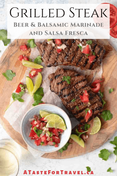 Grilled steak with salsa