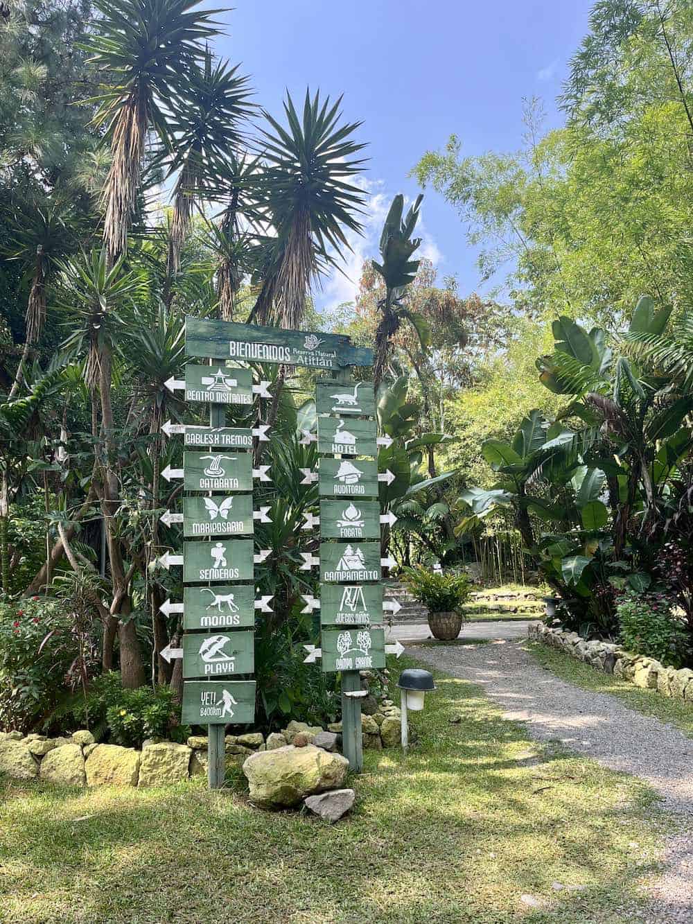 Sign at Atitlan Nature Reserve.
