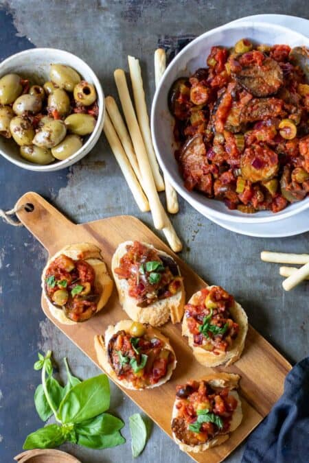 A plate of Caponata Siciliana. 