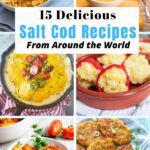 selection of dishes with salt cod with text overlay