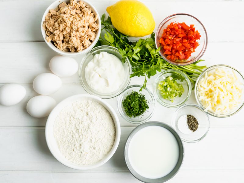 Ingredients for Canned Salmon Impossible Pie Recipe