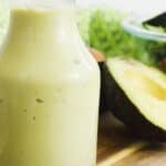 Jar of avocado lime ranch dressing.