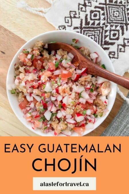 Guatemalan chojin radish salad for Pinterest.