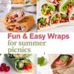 Collage of sandwich wrap recipes.