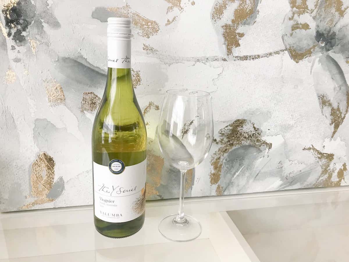 Yalumba Y Series viognier wine with wine glass