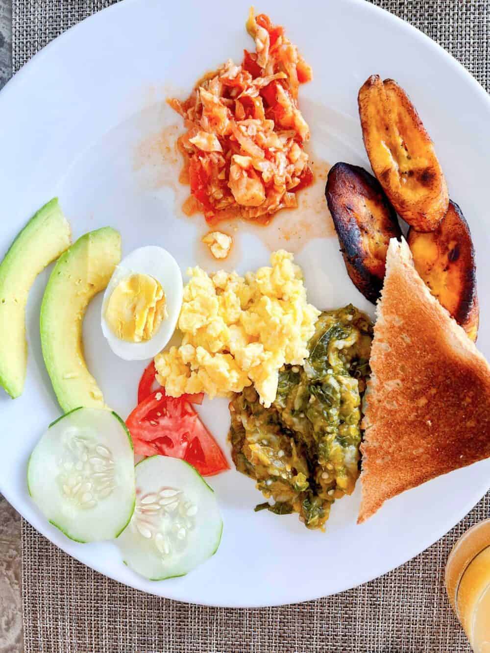 A traditional breakfast on the Caribbean island of Antigua.