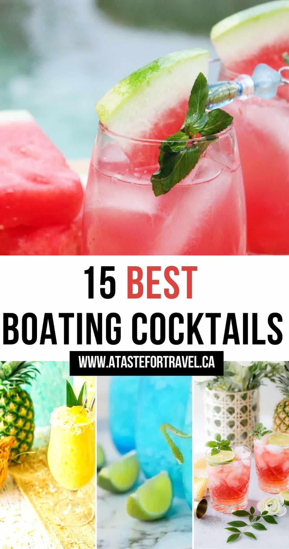 Collage of boating cocktails. 