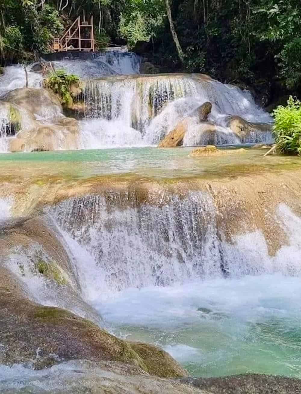 Cascading waters of the Copalitilla waterfall in Huatulco.