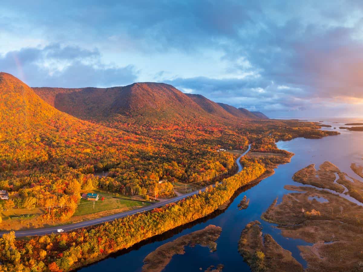 Beautiful fall foliage in Cape Breton Nova Scotia.