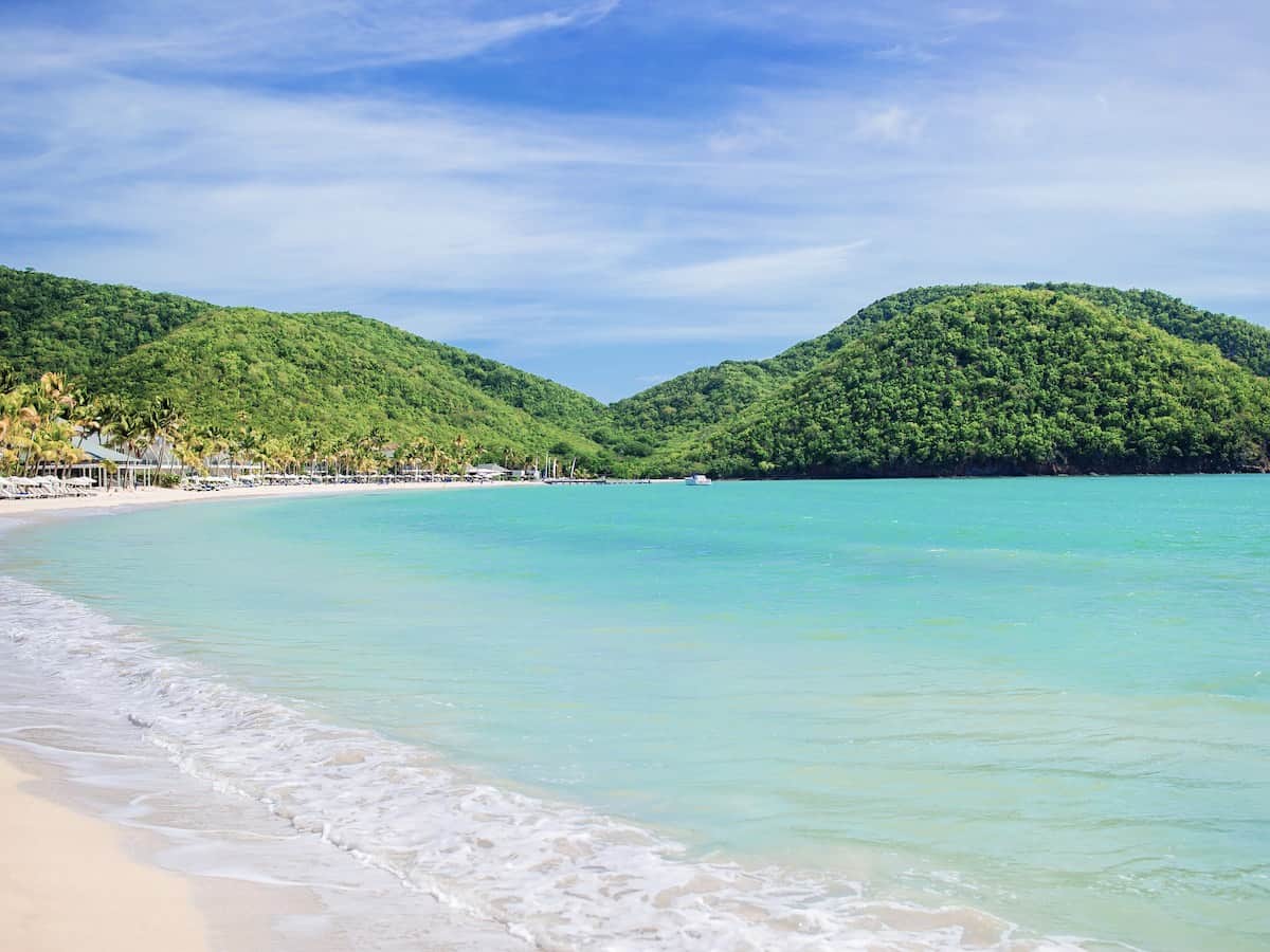 Calm waters of Carlisle Bay Beach in Antigua