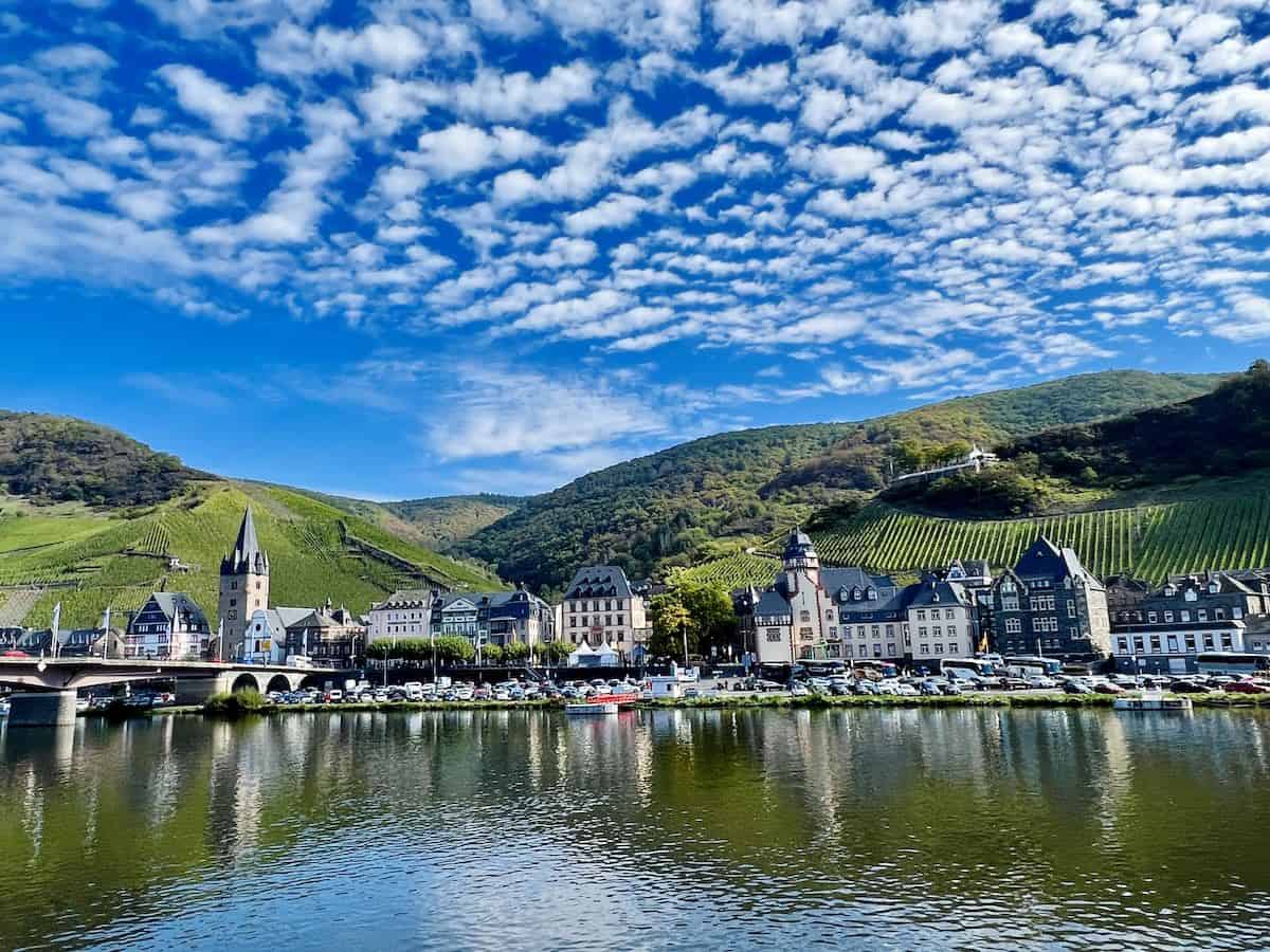 Pretty view of Bernkastel on the Moselle River in Germany.
