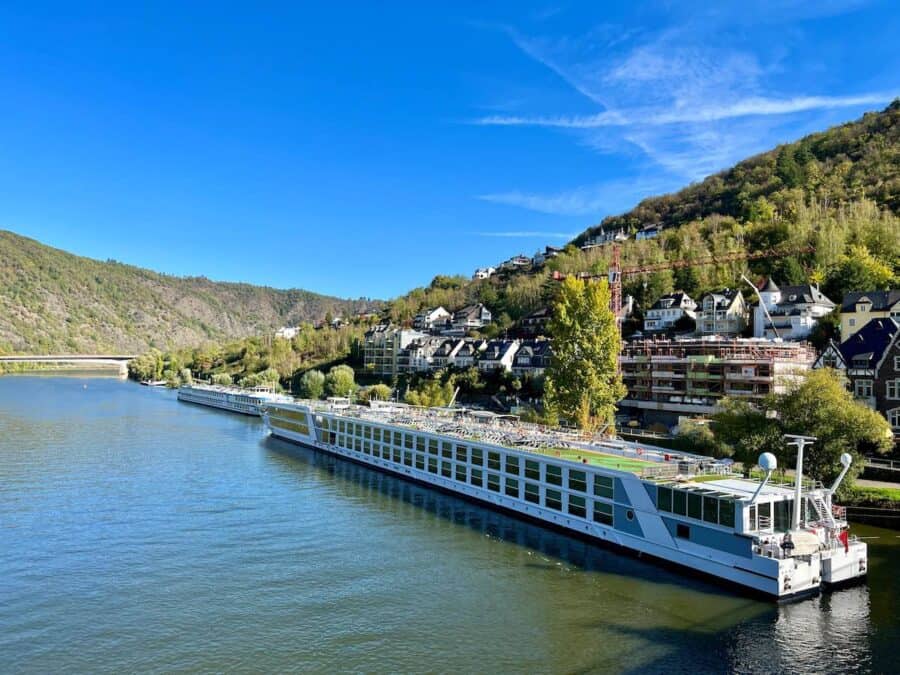 Emerald Sky docked in the heart of Cochem, Germany.