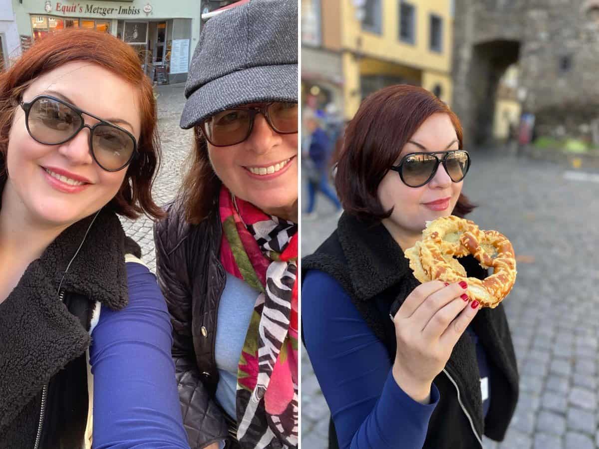 Mother and daughter on a cruise in Germany. 