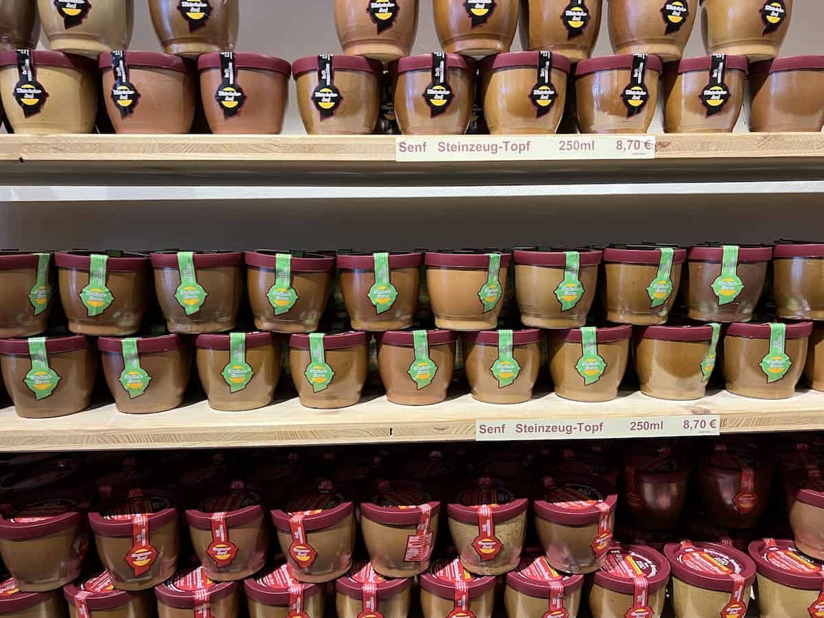 Jars of mustard in Cochem Germany. 
