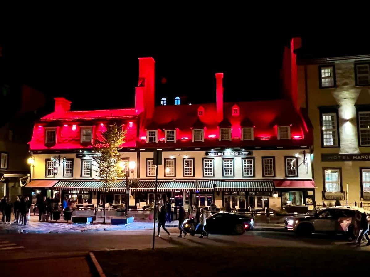 A night scene in Old Quebec. 