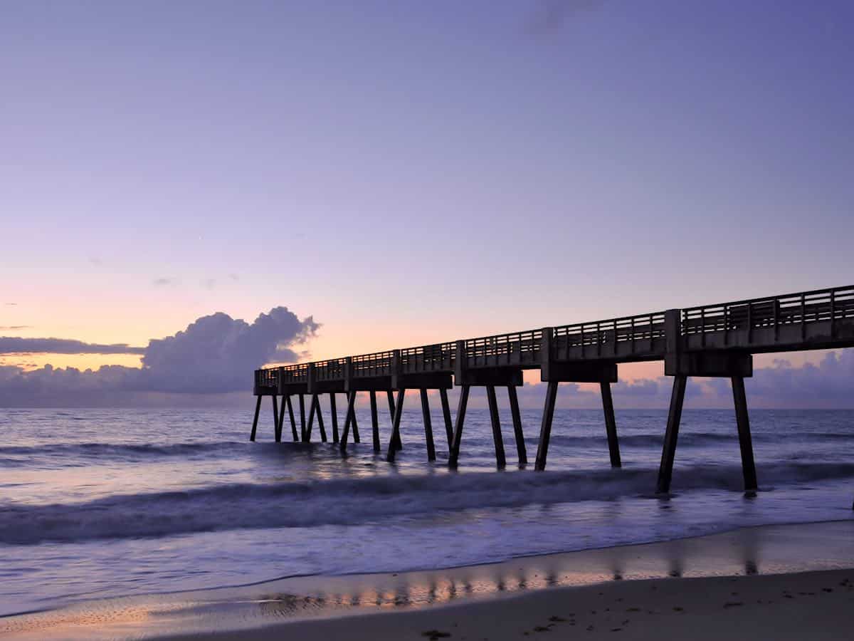 Waves at Vero Beach Pier in Florida.