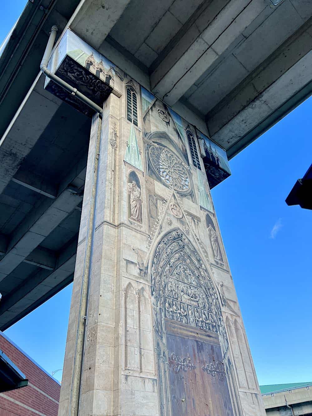 Public art on an underpass in Quebec City.  