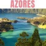 A. beautiful crater lake on sao miguel island Azores.