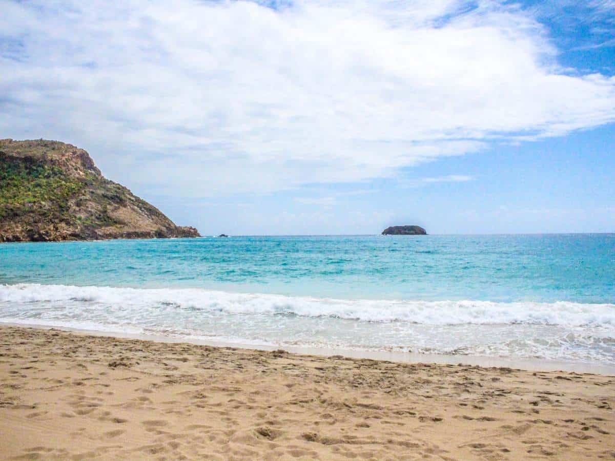 Ocean view with sand and mountains. Ocean view with sand and mountains.