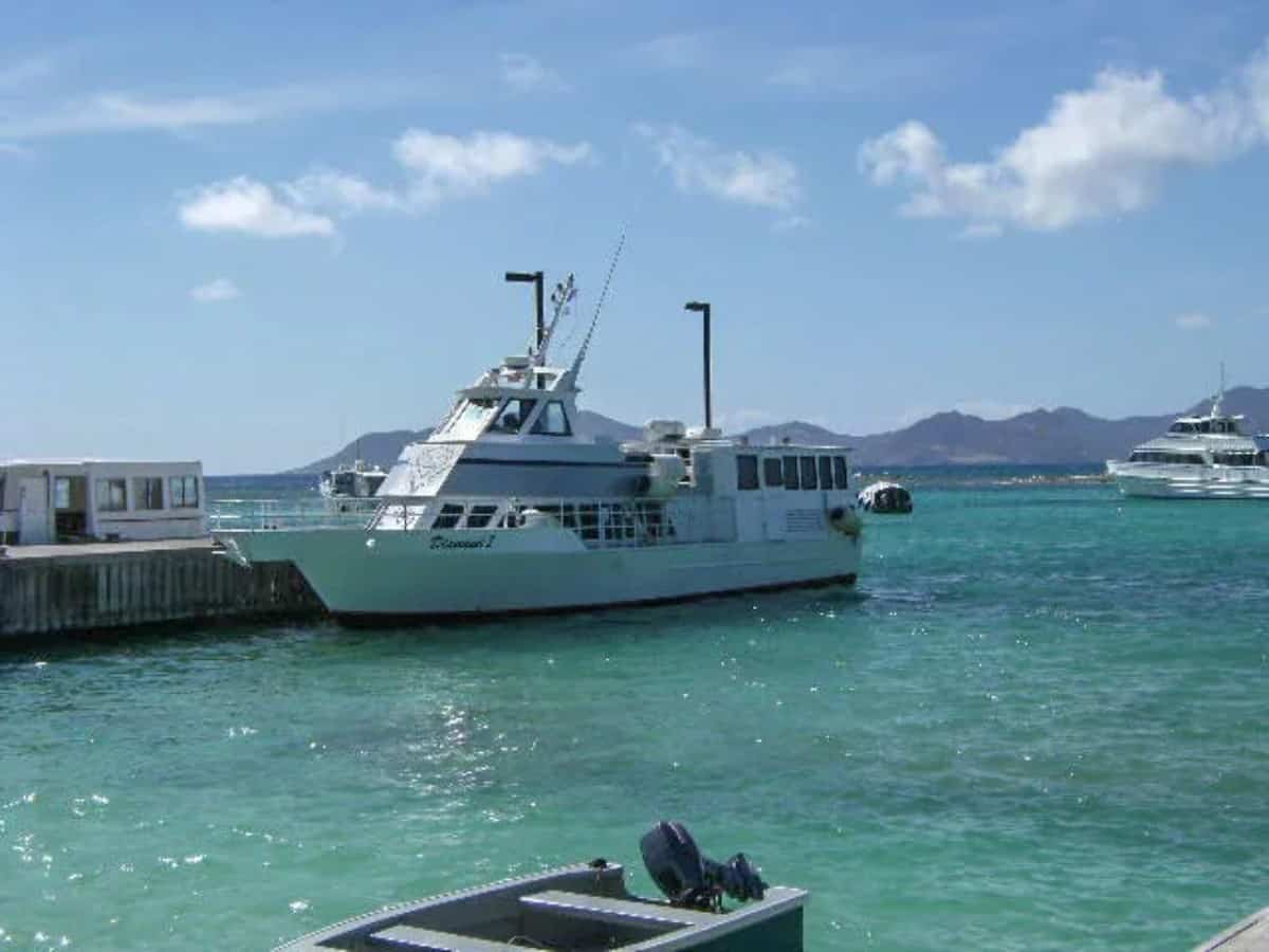 Ferry in harbor. Ferry in harbor.