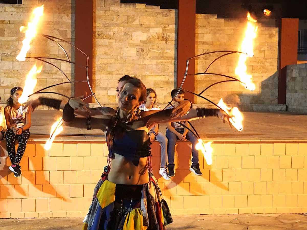 Dancers with fire. Dancers with fire.