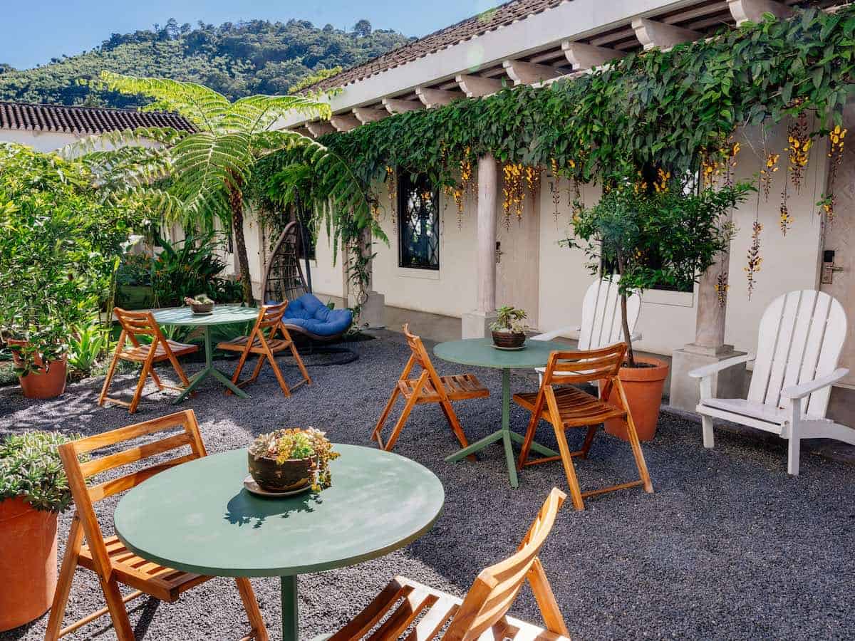 Garden courtyard at Good Hotel Antigua.
