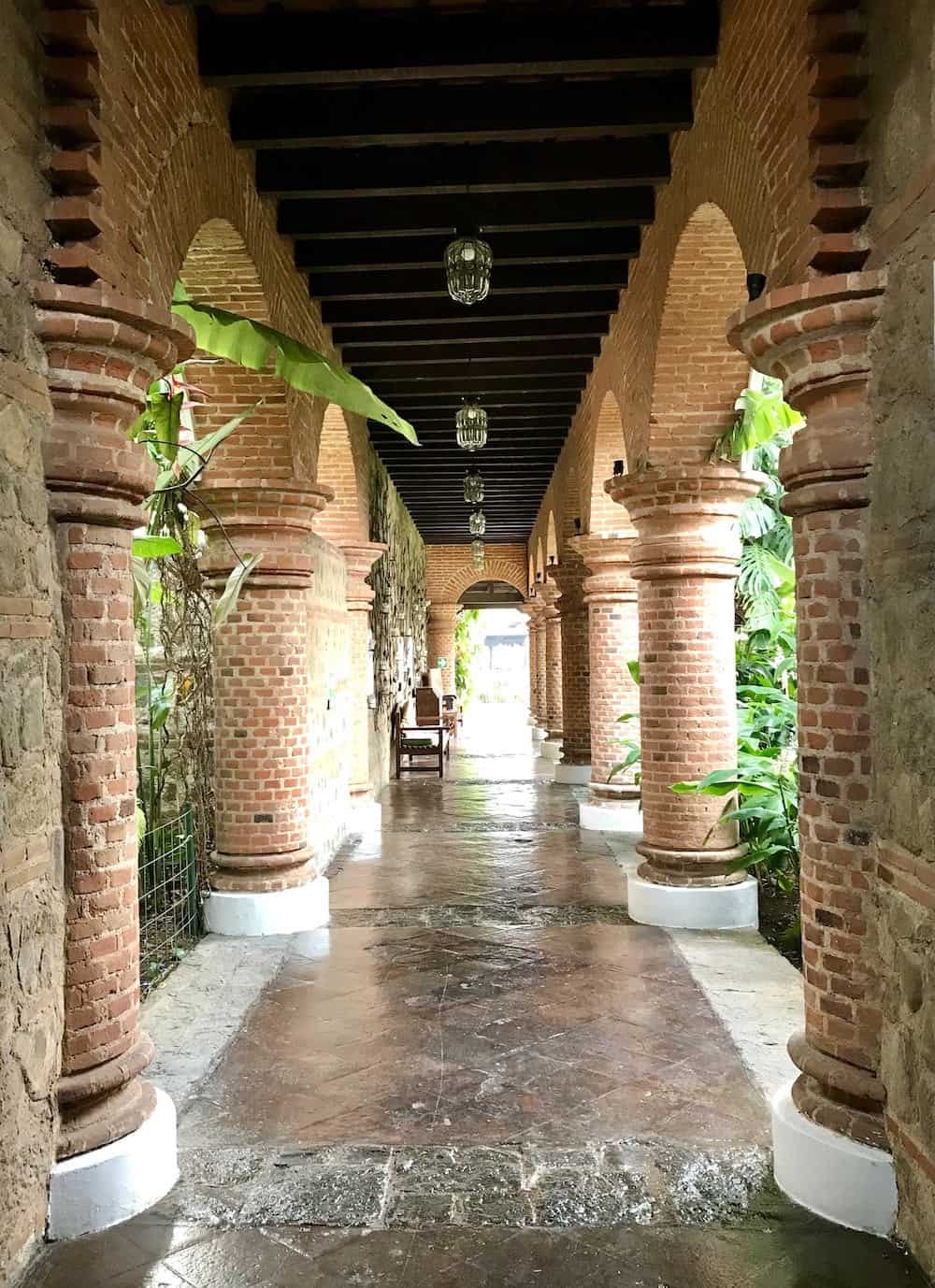 Impressive columns at Hotel Porta Antigua.