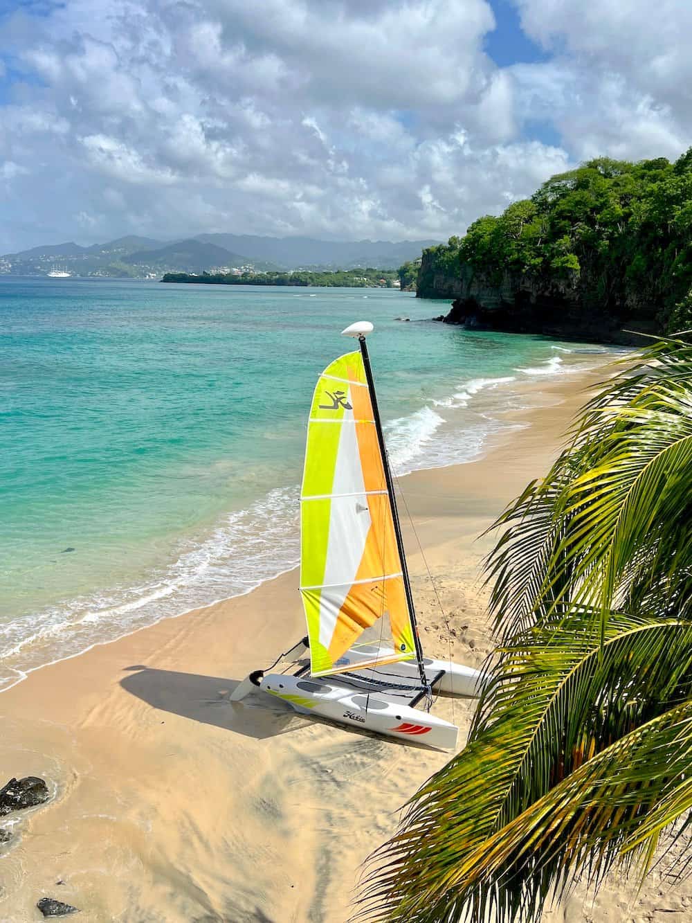 Sailboat on one of the beaches at Royalton Grenada.