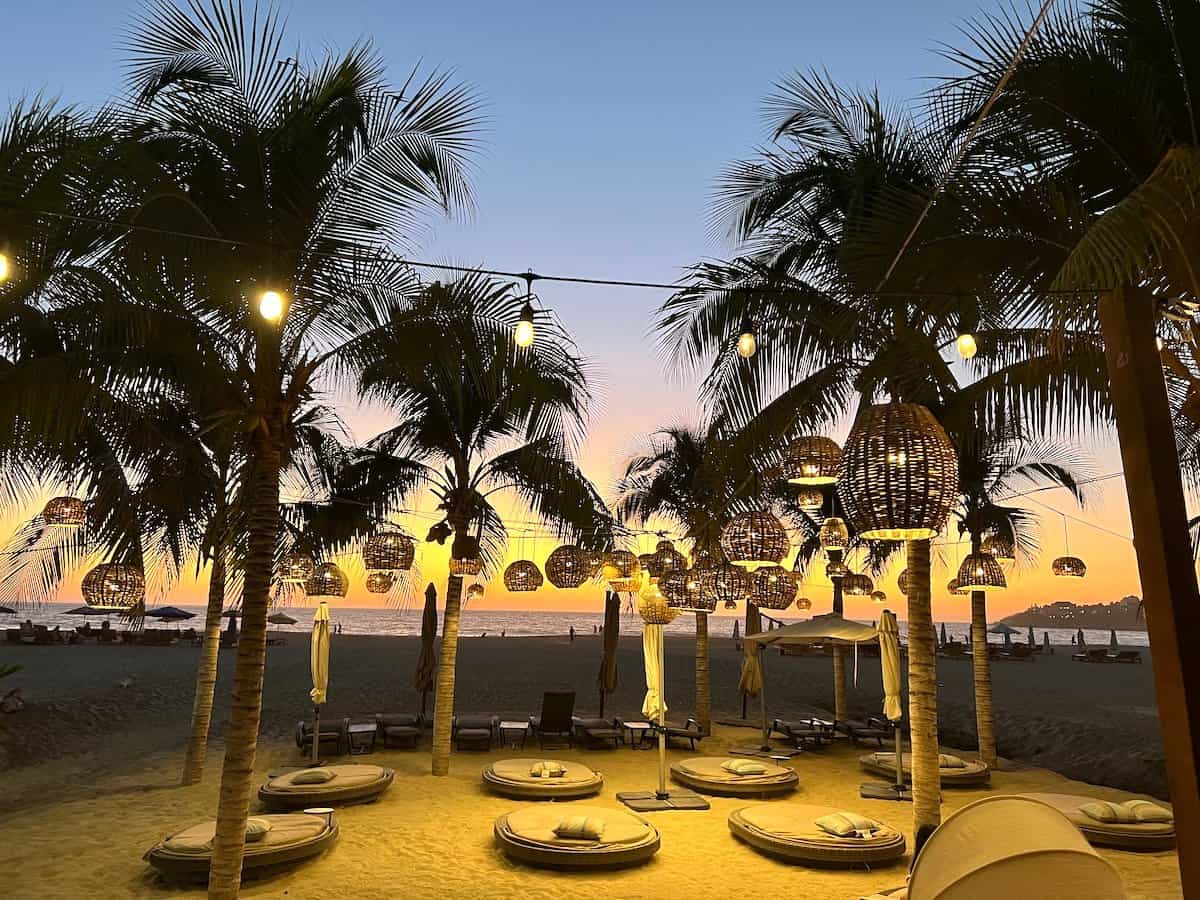 Restaurant Cana Brava at sunset. 