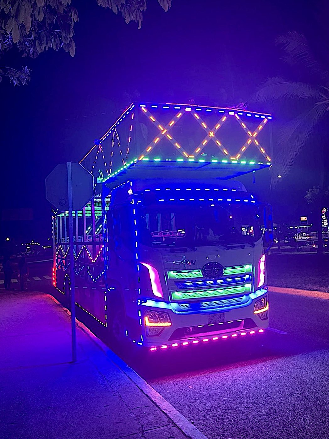 Double-decker party bus in Huatulco. 