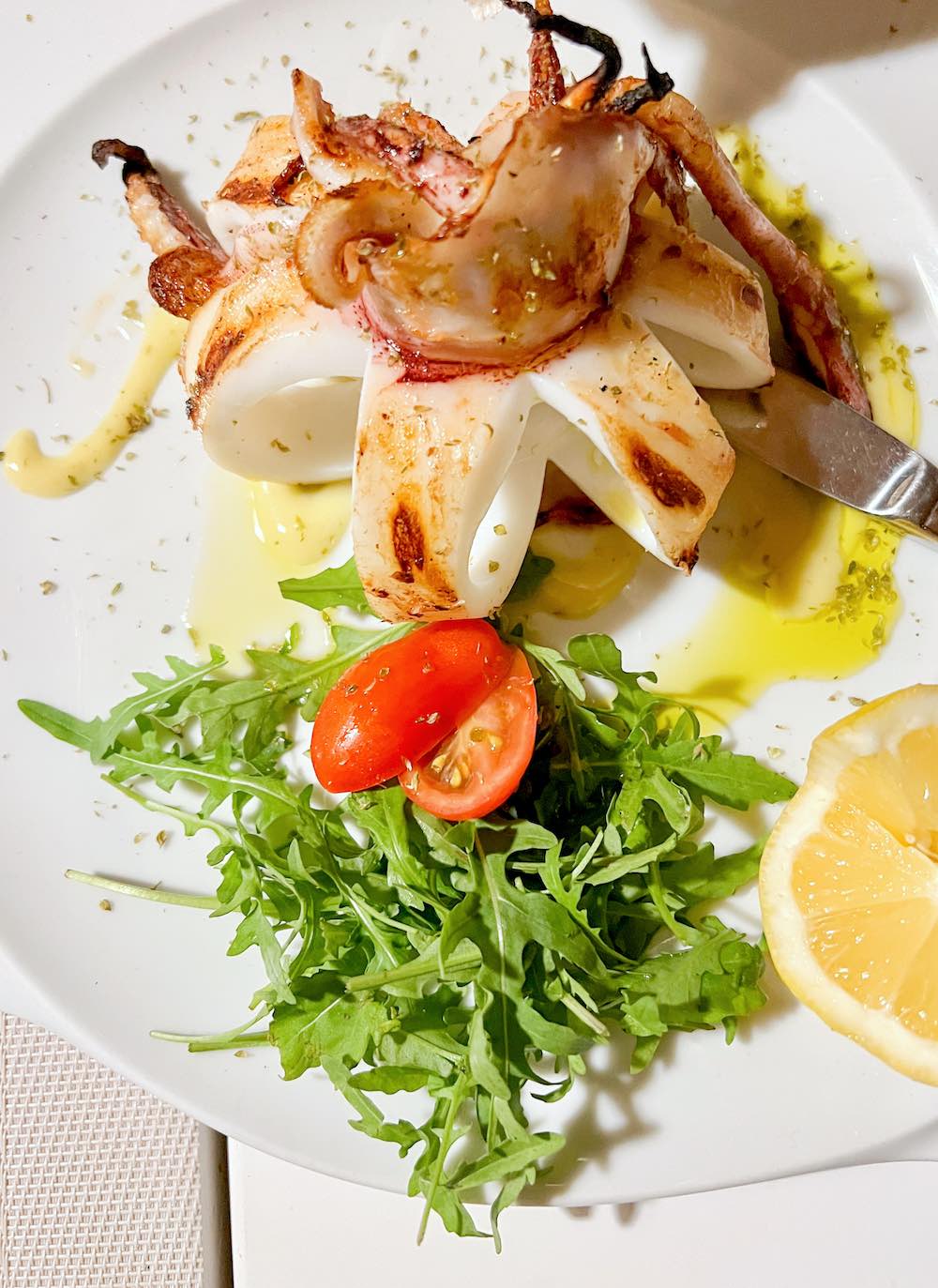 Beautifully presented calamari at the Makis Inn.