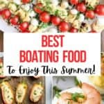 Collage of cold food ideas for boating.