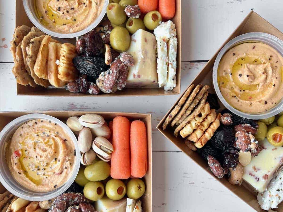 Individual charcuterie boxes for boating.