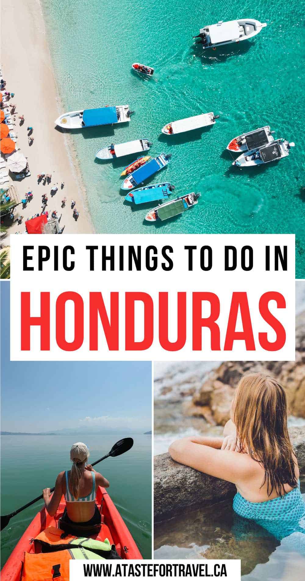 Collage of the best things to do in Honduras. 